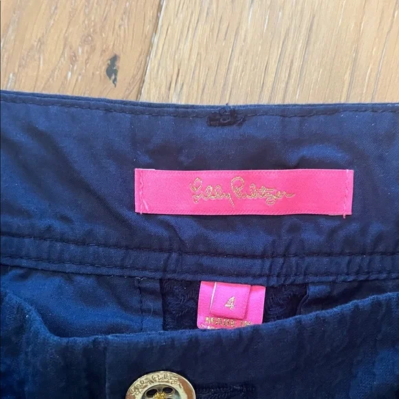 Lilly Pulitzer Navy Women's Bermuda Shorts - Picture 2 of 5
